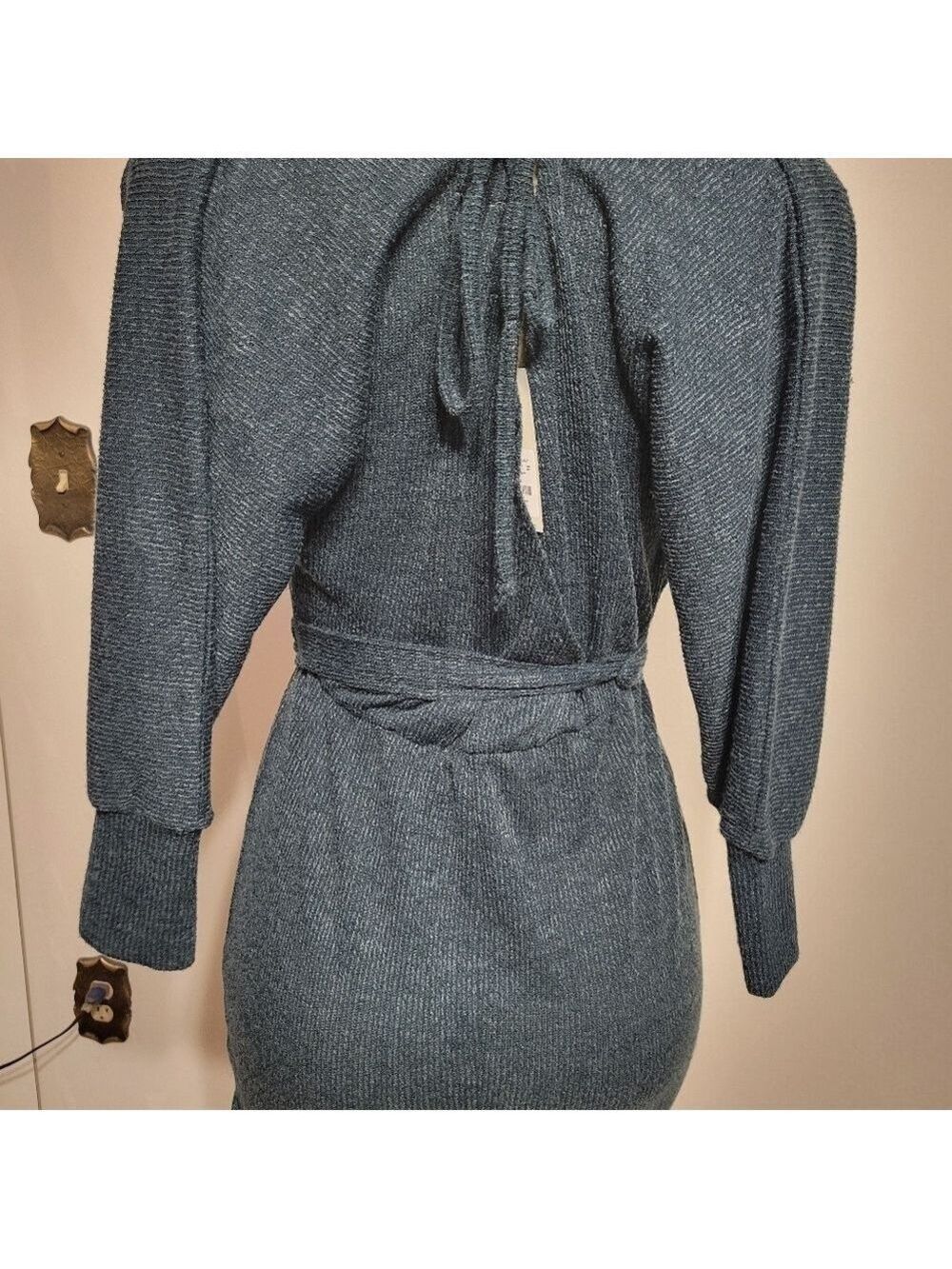 Francesca Green Sweater Dress Medium Christmas Hoildays Wrap Layers - Picture 5 of 6